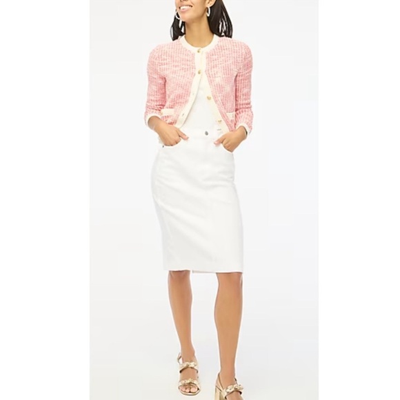 J. Crew White Denim Midi Skirt - Picture 1 of 10